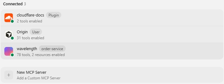 In Cursor, open Customize, then MCPs. Turn on wavelength and click Authenticate. It then lists the Wavelength tools.