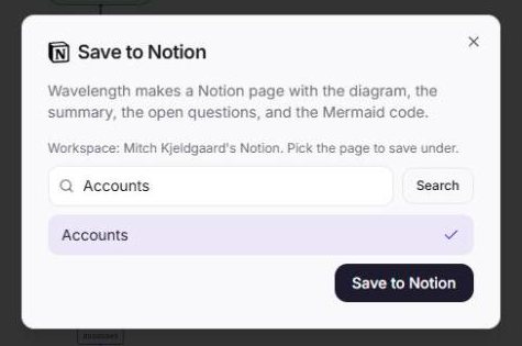 Open Export, then Save to Notion. Pick the page to save under.