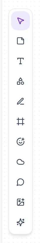 The canvas toolbar with eleven tool buttons